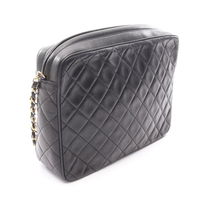 マトラッセ チェーンショルダーバッグ ラムスキン ブラック ゴールド金具 シャネル バッグ CHANEL