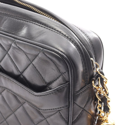 マトラッセ チェーンショルダーバッグ ラムスキン ブラック ゴールド金具 シャネル バッグ CHANEL