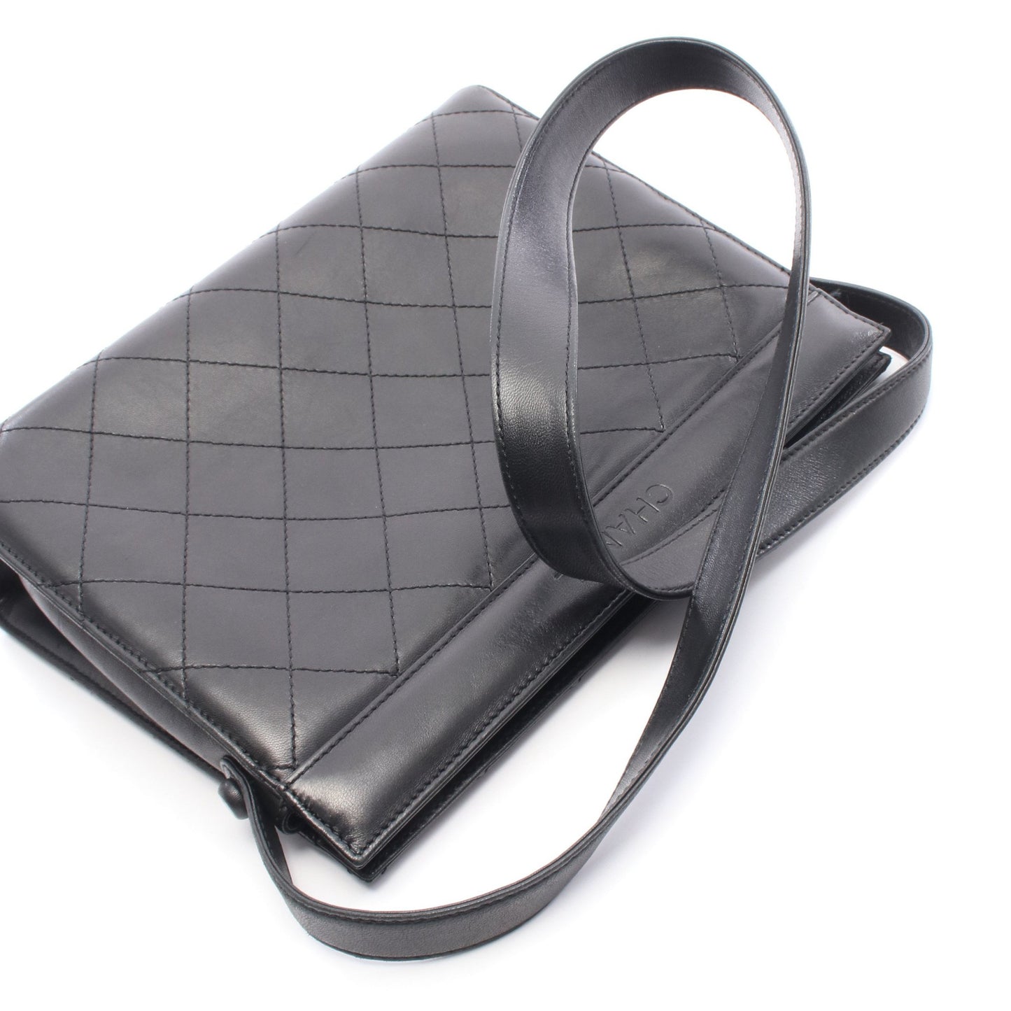 マトラッセ ワンショルダーバッグ レザー ブラック ゴールド金具 シャネル バッグ CHANEL
