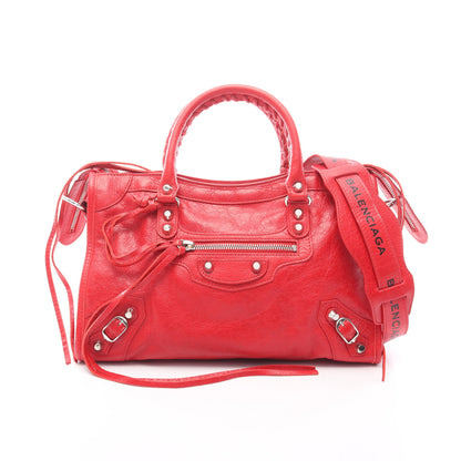 Le City Small ル シティ スモール 2WAY ハンドバッグ レザー レッド バレンシアガ バッグ BALENCIAGA