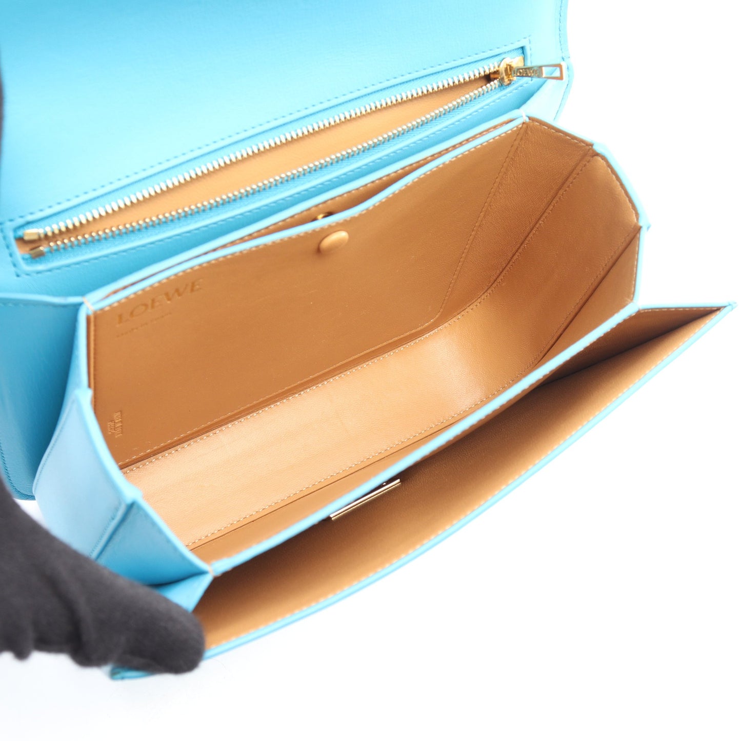 ゴヤ ミディアム ショルダーバッグ レザー ライトブルー ロエベ バッグ LOEWE
