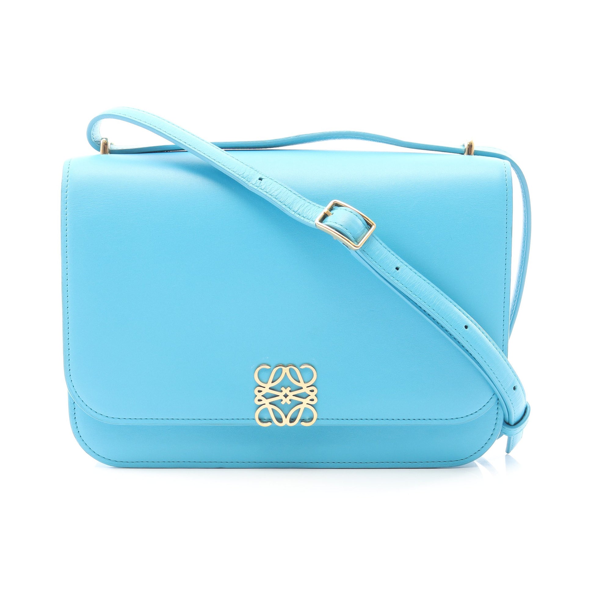 ゴヤ ミディアム ショルダーバッグ レザー ライトブルー ロエベ バッグ LOEWE