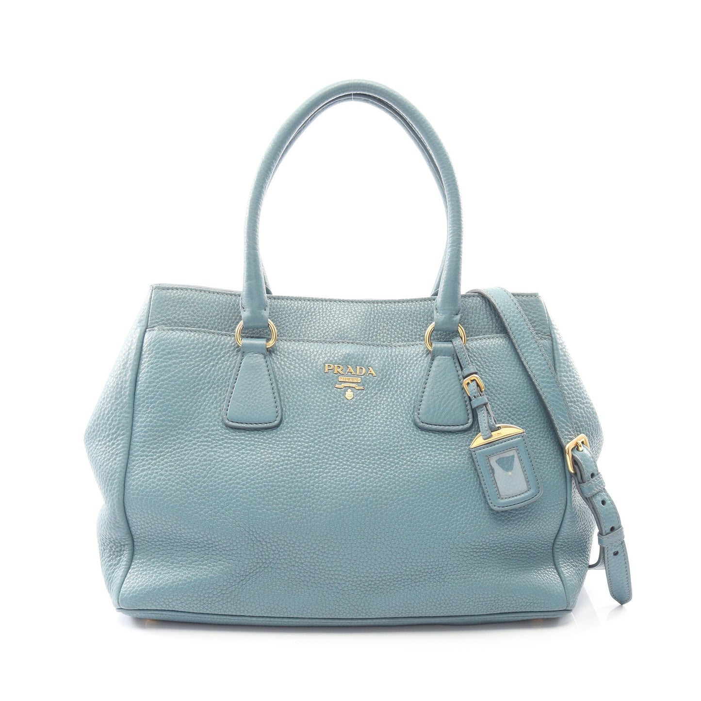 ヴィッテロダイノ 2WAY ハンドバッグ トートバッグ レザー ブルーグリーン プラダ バッグ PRADA