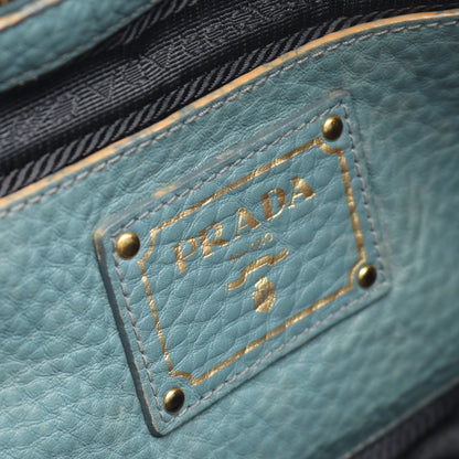 ヴィッテロダイノ 2WAY ハンドバッグ トートバッグ レザー ブルーグリーン プラダ バッグ PRADA