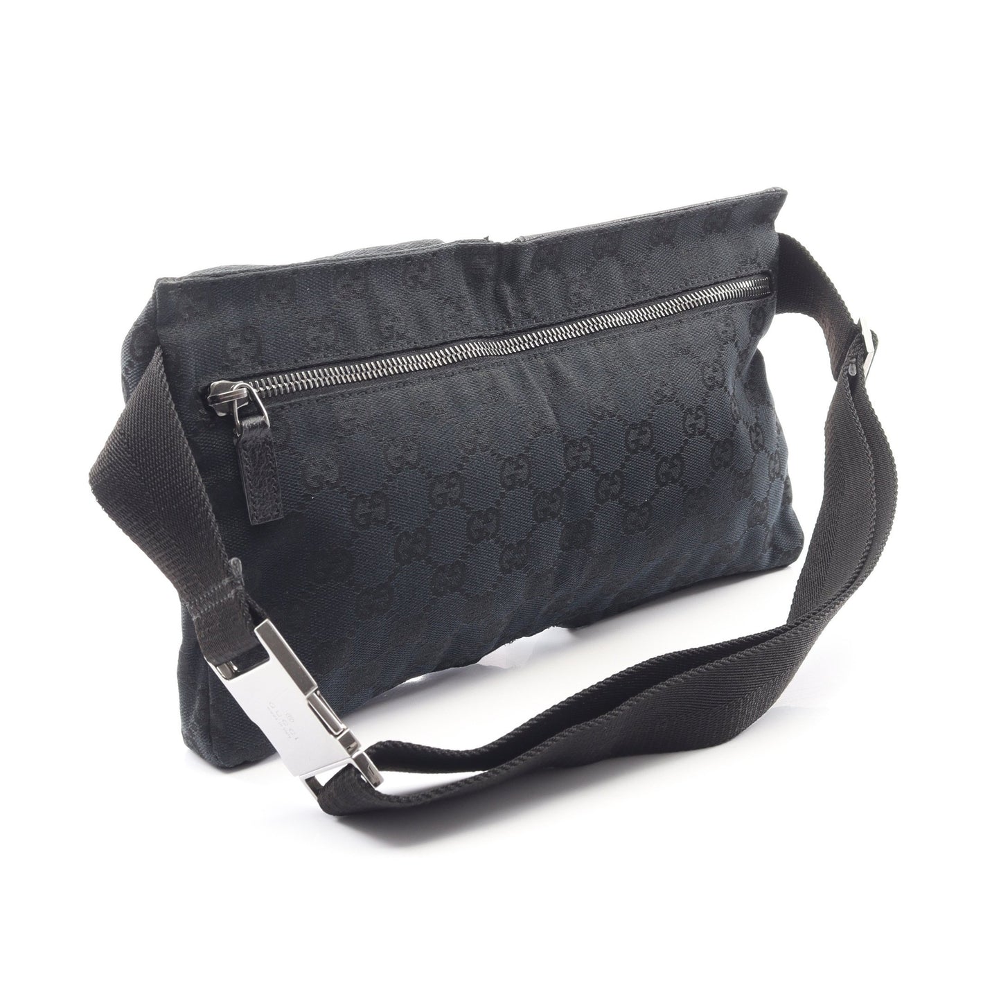 GGキャンバス ボディバッグ ウエストバッグ キャンバス レザー ブラック グッチ バッグ GUCCI