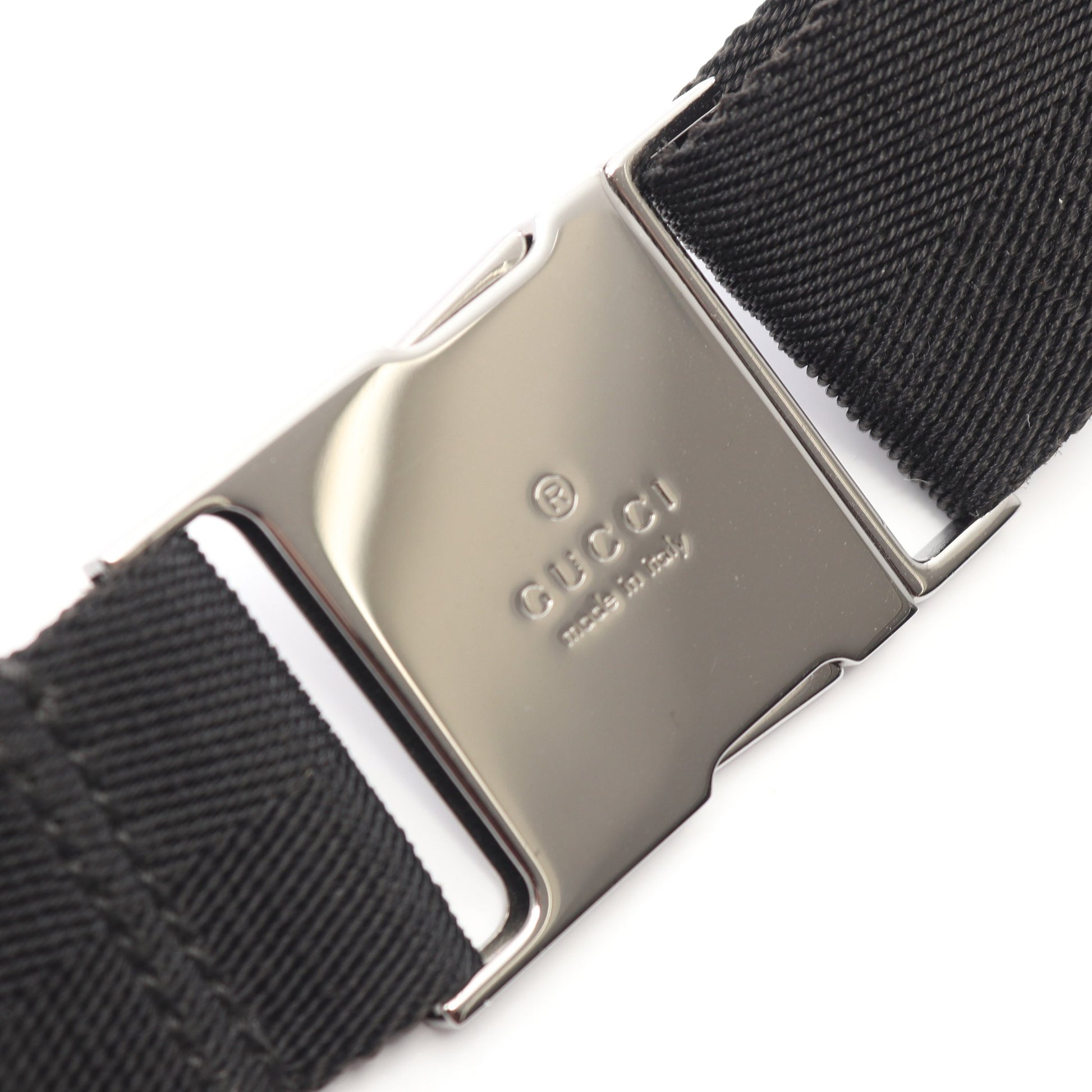 GGキャンバス ボディバッグ ウエストバッグ キャンバス レザー ブラック グッチ バッグ GUCCI