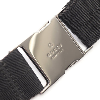 GGキャンバス ボディバッグ ウエストバッグ キャンバス レザー ブラック グッチ バッグ GUCCI
