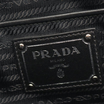 TESSUTO + SOFT CALF 2WAY ハンドバッグ トートバッグ キャンバス レザー ブラック プラダ バッグ PRADA