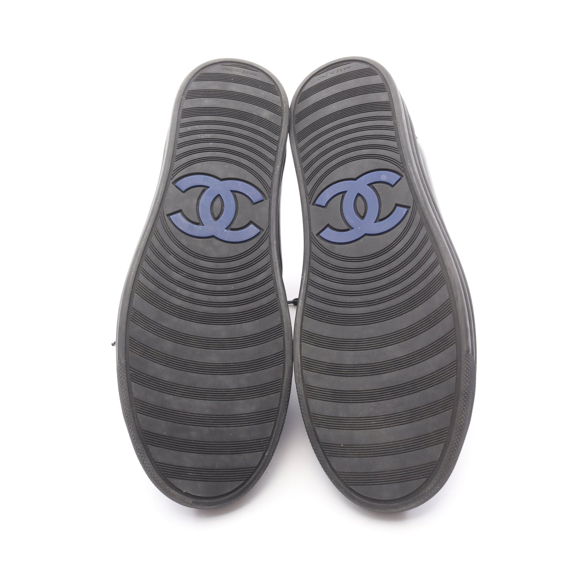 ハイカットスニーカー チェーン レザー ブラック シャネル シューズ CHANEL