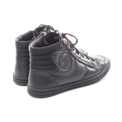 ハイカットスニーカー チェーン レザー ブラック シャネル シューズ CHANEL