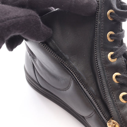 ハイカットスニーカー チェーン レザー ブラック シャネル シューズ CHANEL