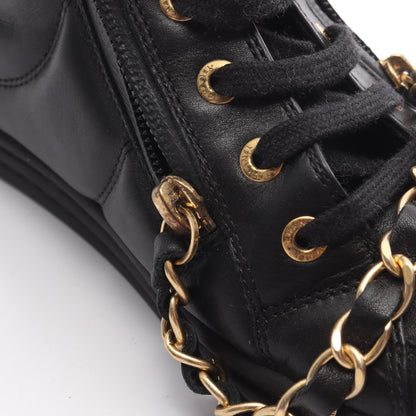 ハイカットスニーカー チェーン レザー ブラック シャネル シューズ CHANEL