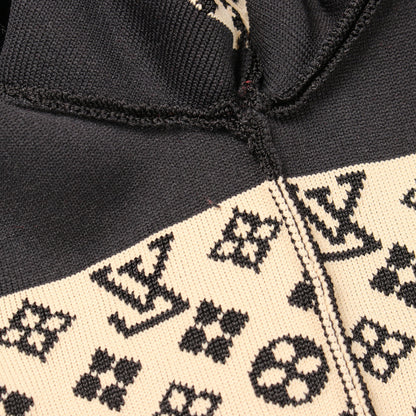 モノグラム フード付き ジップアップ ジャケット シルク ナイロン ブラック ベージュ ルイヴィトン アウター LOUIS VUITTON