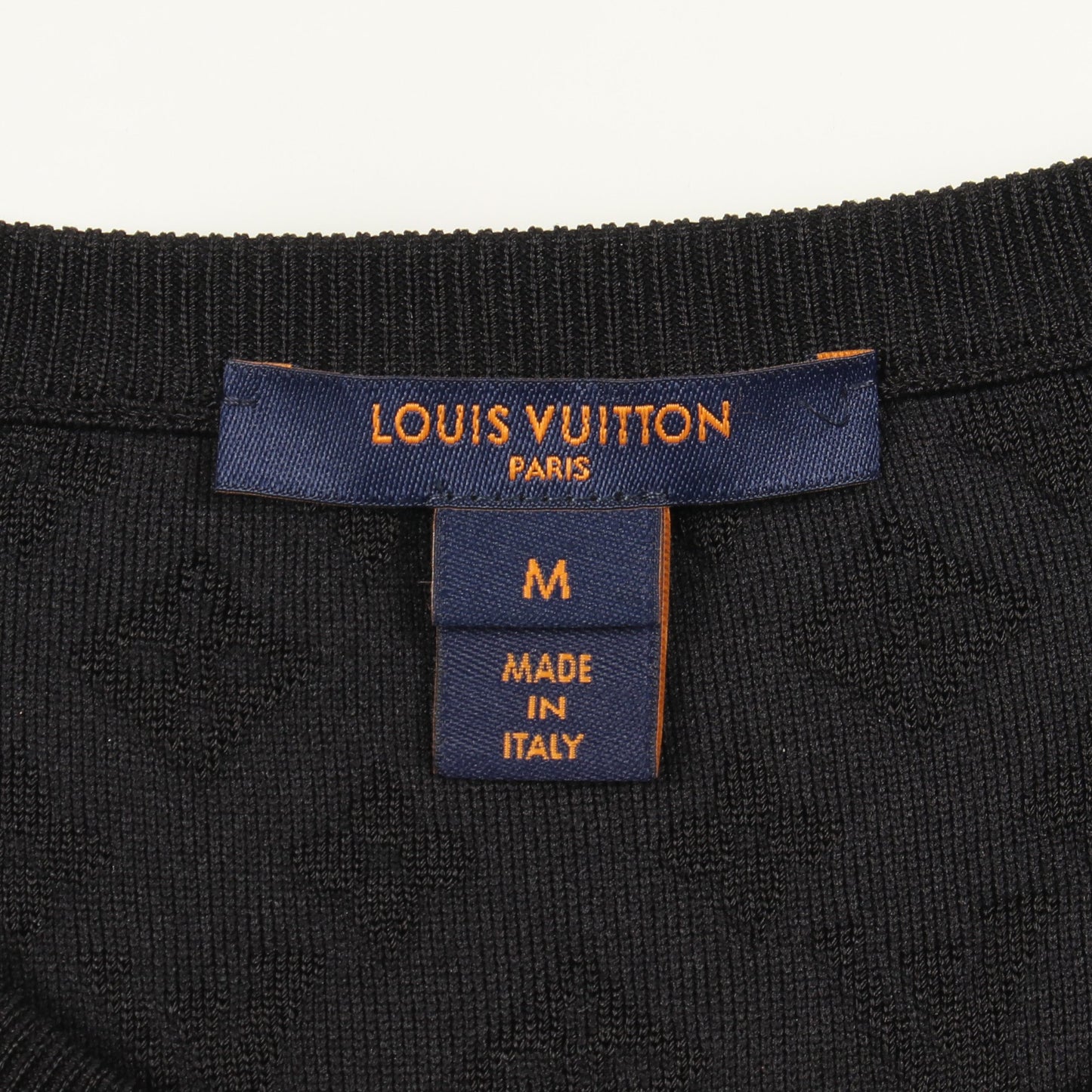 モノグラム チェーン付き ニット シルク ナイロン ブラック レッド ルイヴィトン トップス LOUIS VUITTON