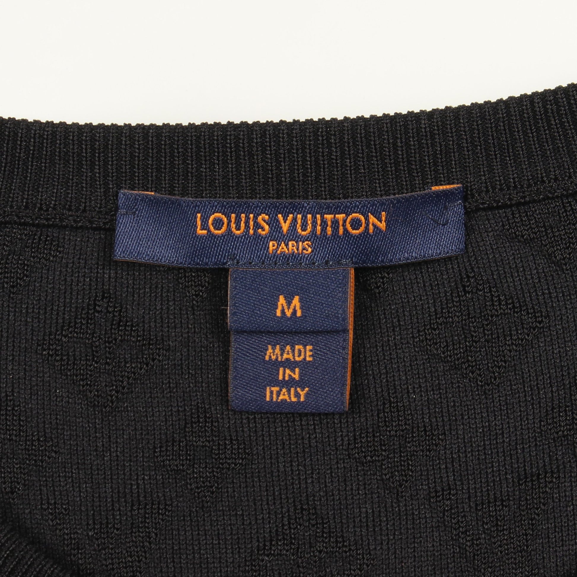 モノグラム チェーン付き ニット シルク ナイロン ブラック レッド ルイヴィトン トップス LOUIS VUITTON