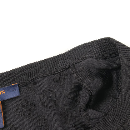 モノグラム チェーン付き ニット シルク ナイロン ブラック レッド ルイヴィトン トップス LOUIS VUITTON