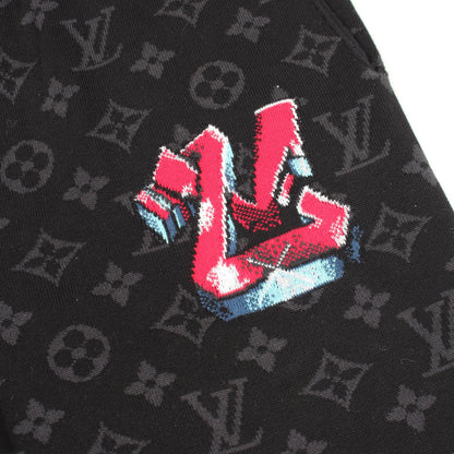 LVグラフィティ モノグラムショーツ ショート スウェットパンツ コットン ブラック ルイヴィトン ボトムス LOUIS VUITTON