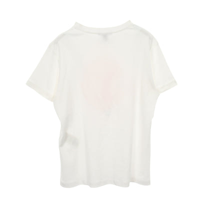 フロックドLV チェーン付き 半袖Tシャツ コットン ホワイト オレンジ ルイヴィトン トップス LOUIS VUITTON