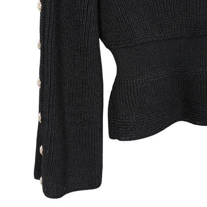 ココマークボタン ニット カシミヤ ブラック シャネル トップス CHANEL