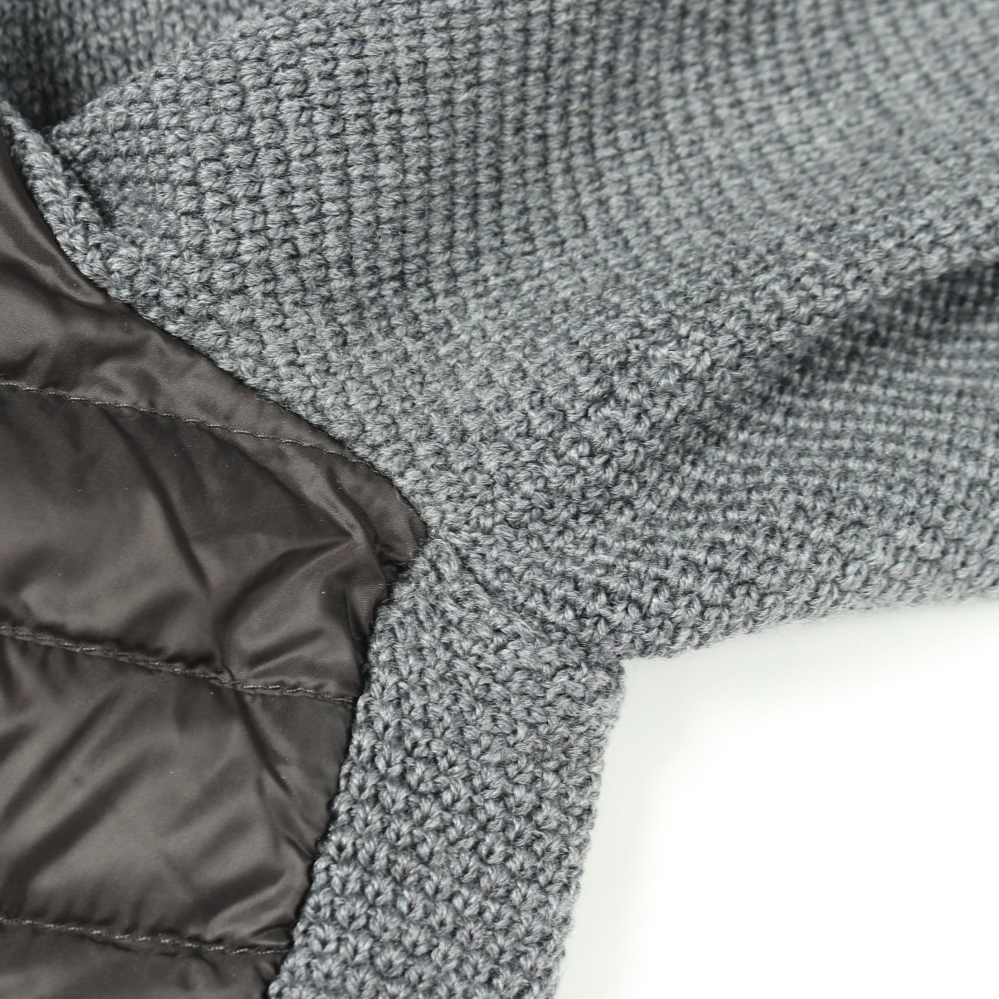 ニット切替 ダウンジャケット ナイロン ウール グレー モンクレール アウター MONCLER