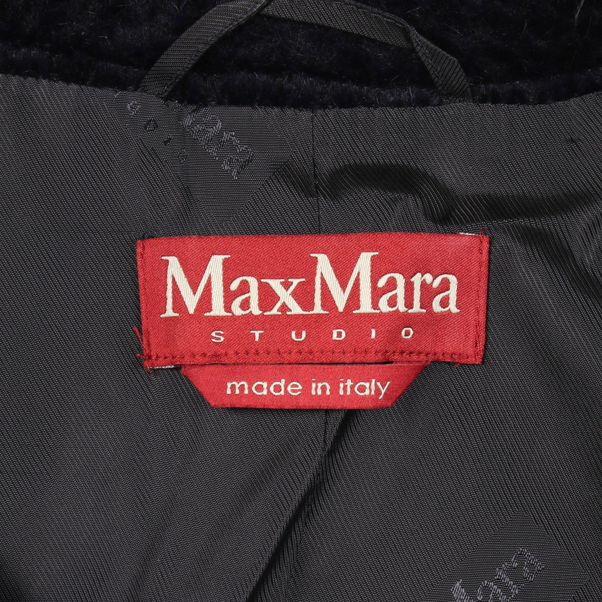ファーコート アルパカ ウール ネイビー マックスマーラステュディオ アウター Max Mara Studio