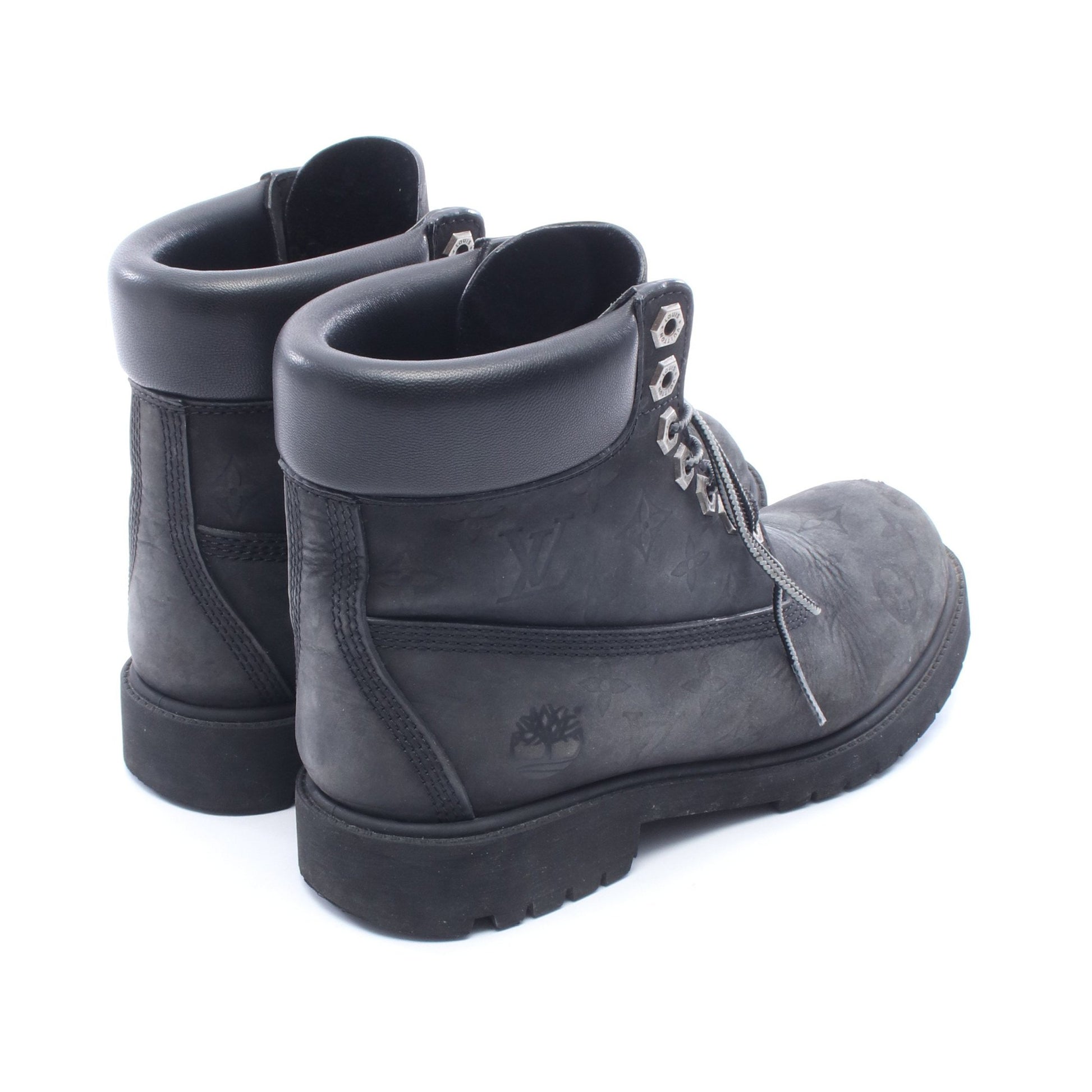 LOUIS VUITTON × Timberland モノグラム 6-IN アンクル ブーツ ヌバック レザー ブラック ルイヴィトン シューズ LOUIS VUITTON