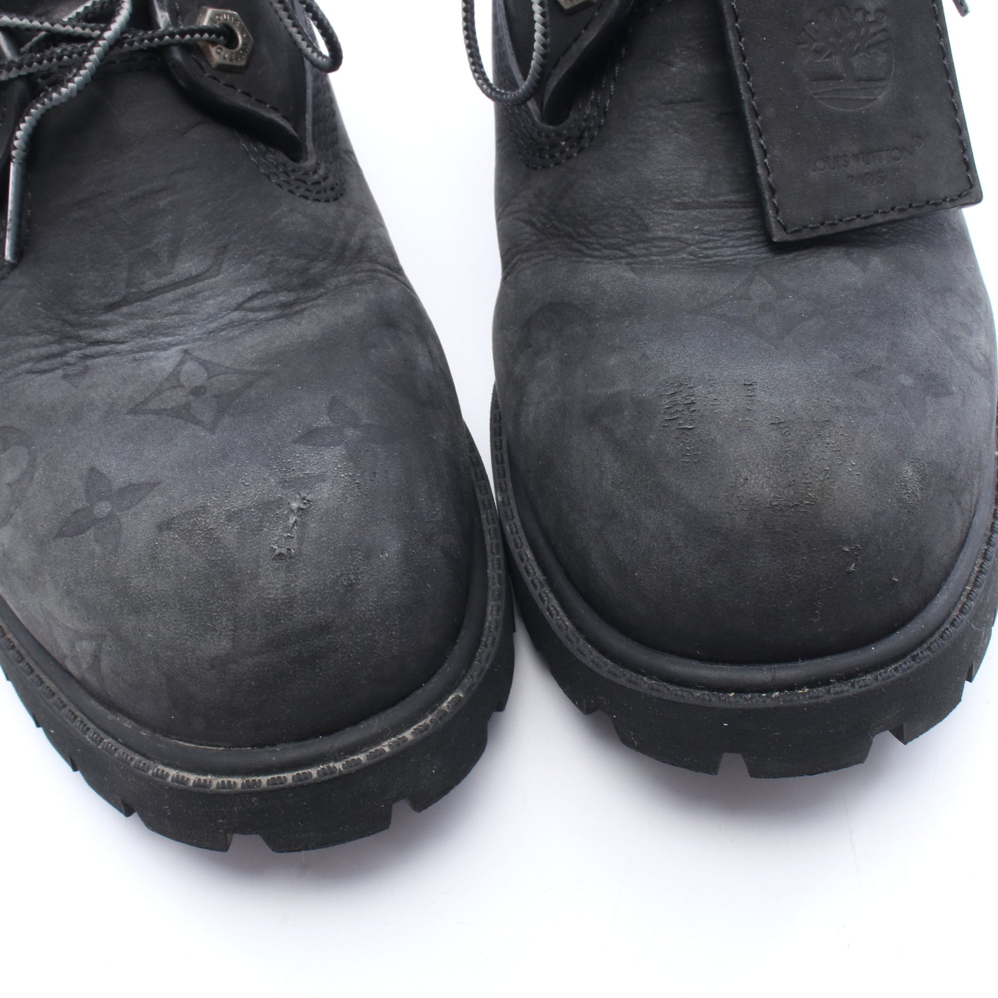 LOUIS VUITTON × Timberland モノグラム 6-IN アンクル ブーツ ヌバック レザー ブラック ルイヴィトン シューズ LOUIS VUITTON