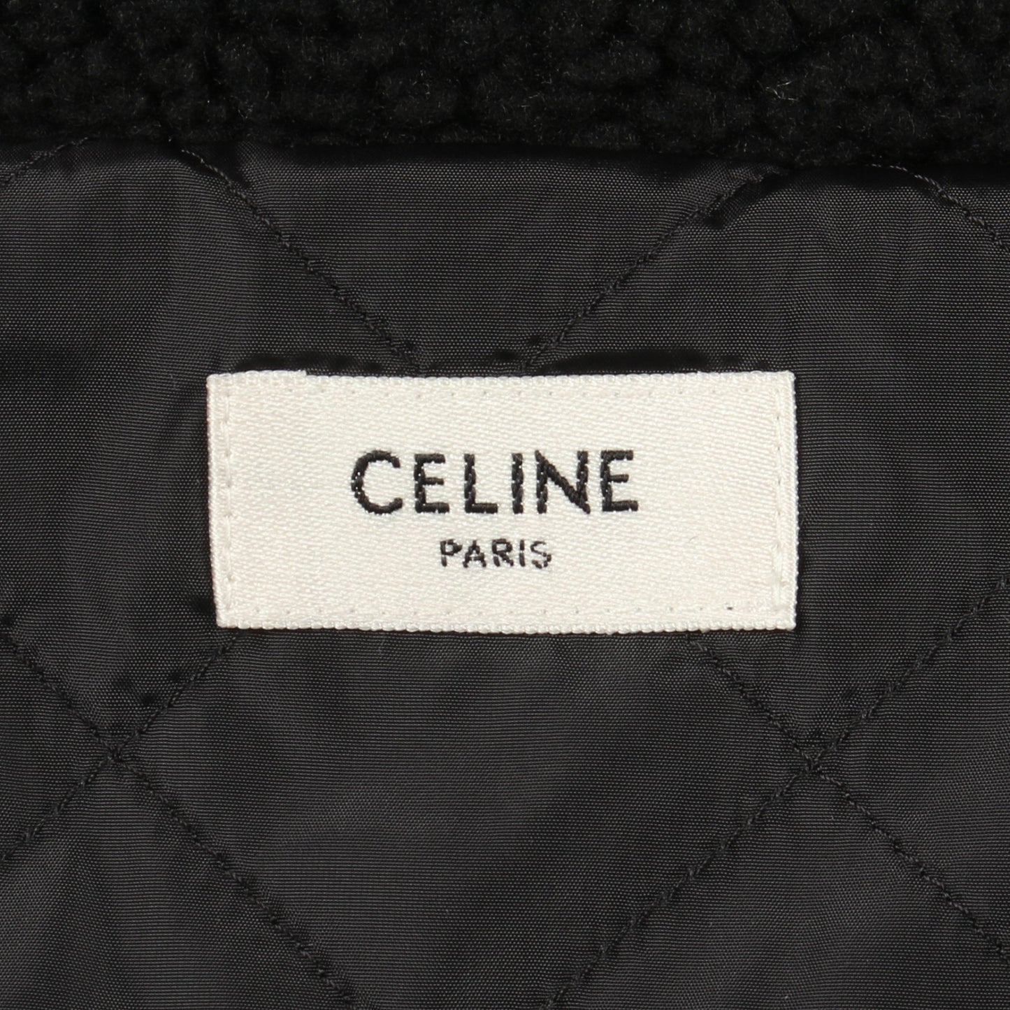 フード付き ボア ジャケット ブラック セリーヌ アウター CELINE