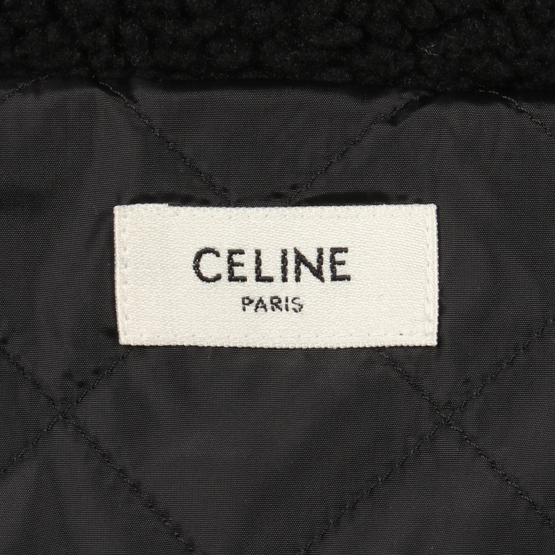 フード付き ボア ジャケット ブラック セリーヌ アウター CELINE