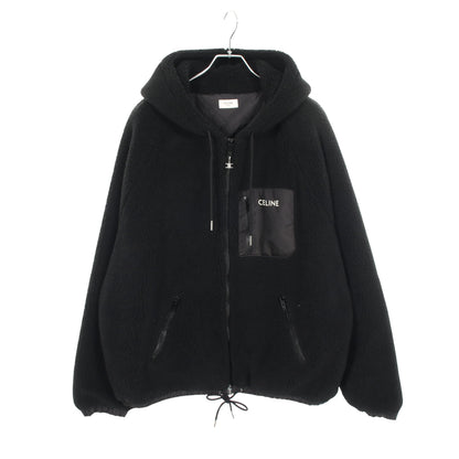 フード付き ボア ジャケット ブラック セリーヌ アウター CELINE