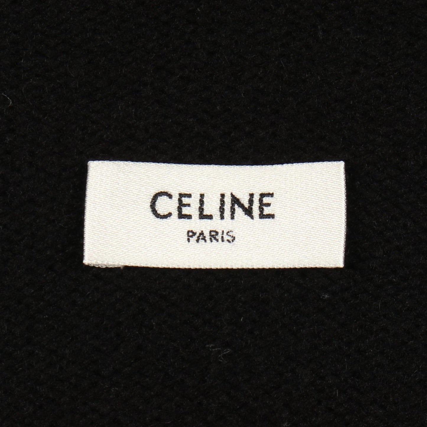 ロゴ ニット ジップアップパーカー ウール カシミヤ ブラック セリーヌ トップス CELINE