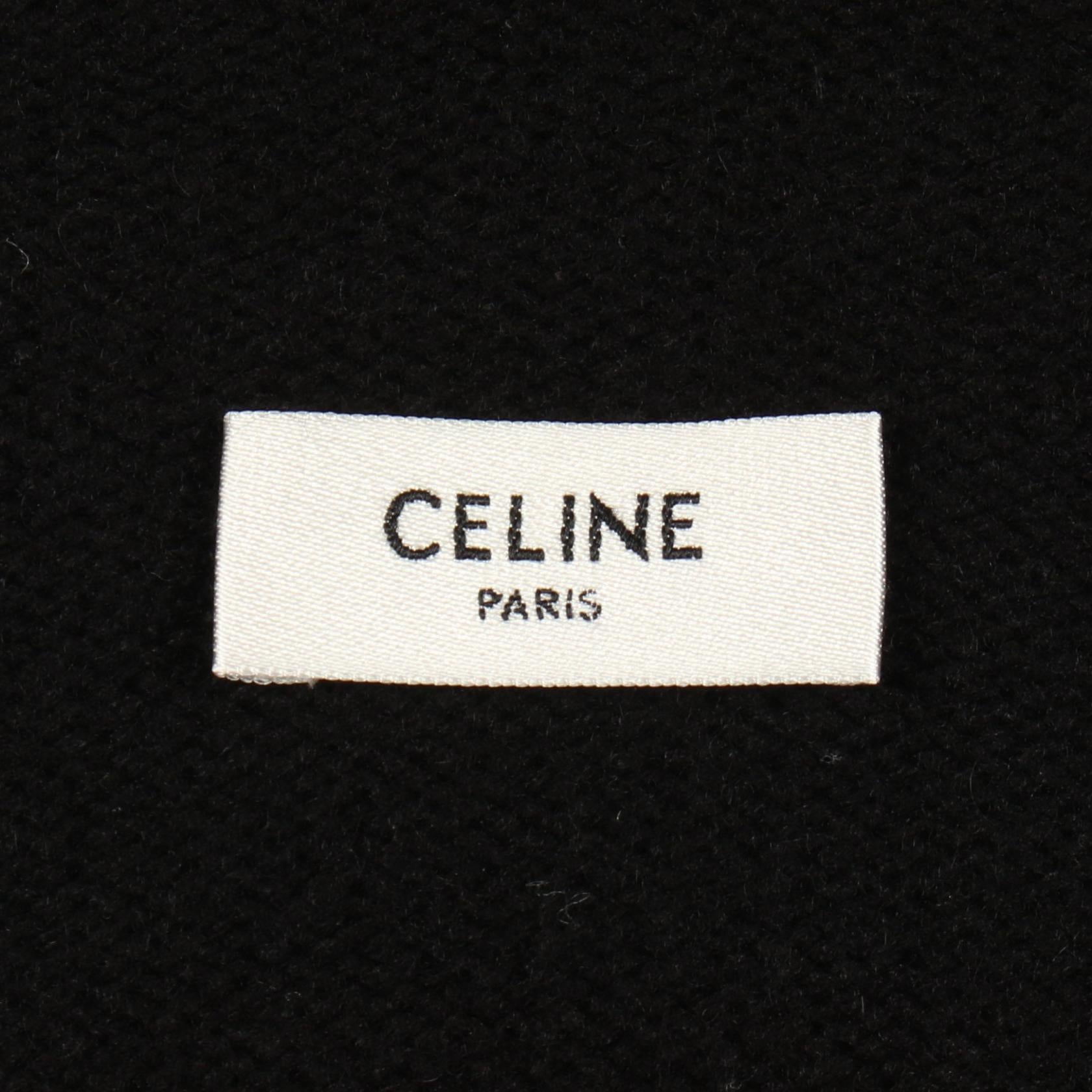 ロゴ ニット ジップアップパーカー ウール カシミヤ ブラック セリーヌ トップス CELINE