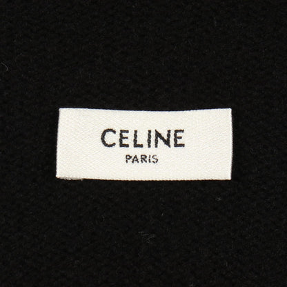 ロゴ ニット ジップアップパーカー ウール カシミヤ ブラック セリーヌ トップス CELINE