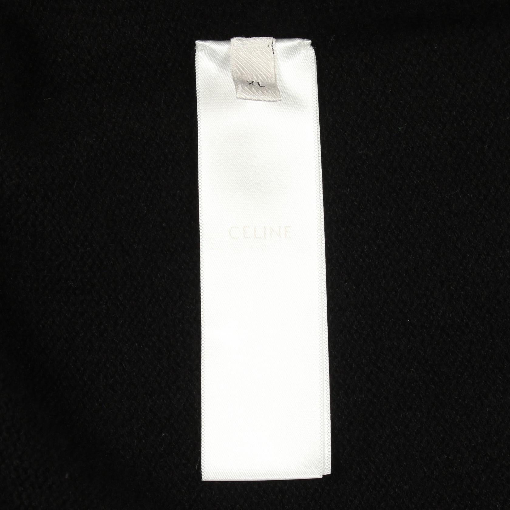 ロゴ ニット ジップアップパーカー ウール カシミヤ ブラック セリーヌ トップス CELINE