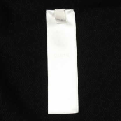 ロゴ ニット ジップアップパーカー ウール カシミヤ ブラック セリーヌ トップス CELINE