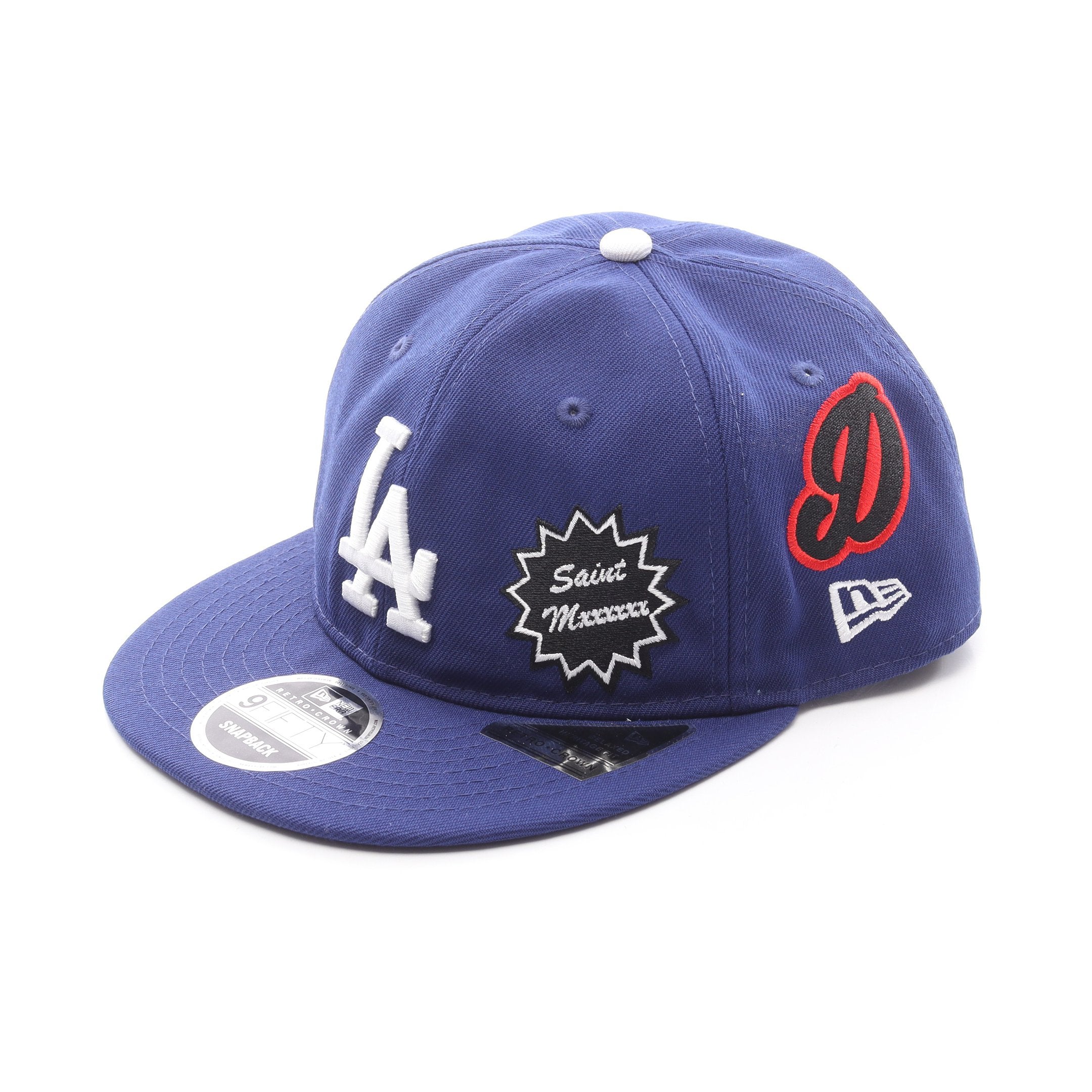 セントマイケル New Era 9FIFTY ネイビーキャップ SAINT MICHAEL × NEW ERA 9FIFTY キャップ キャンバス ブルー マルチ