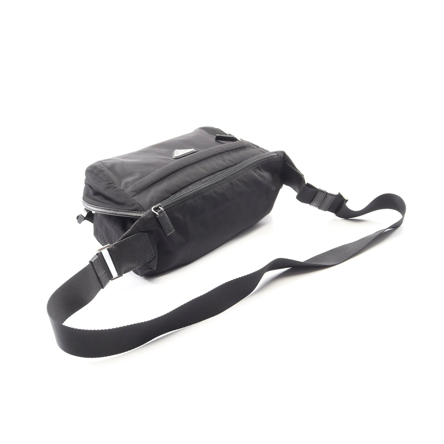 Re-Nylon ショルダーバッグ ナイロン サフィアーノレザー ブラック プラダ バッグ PRADA