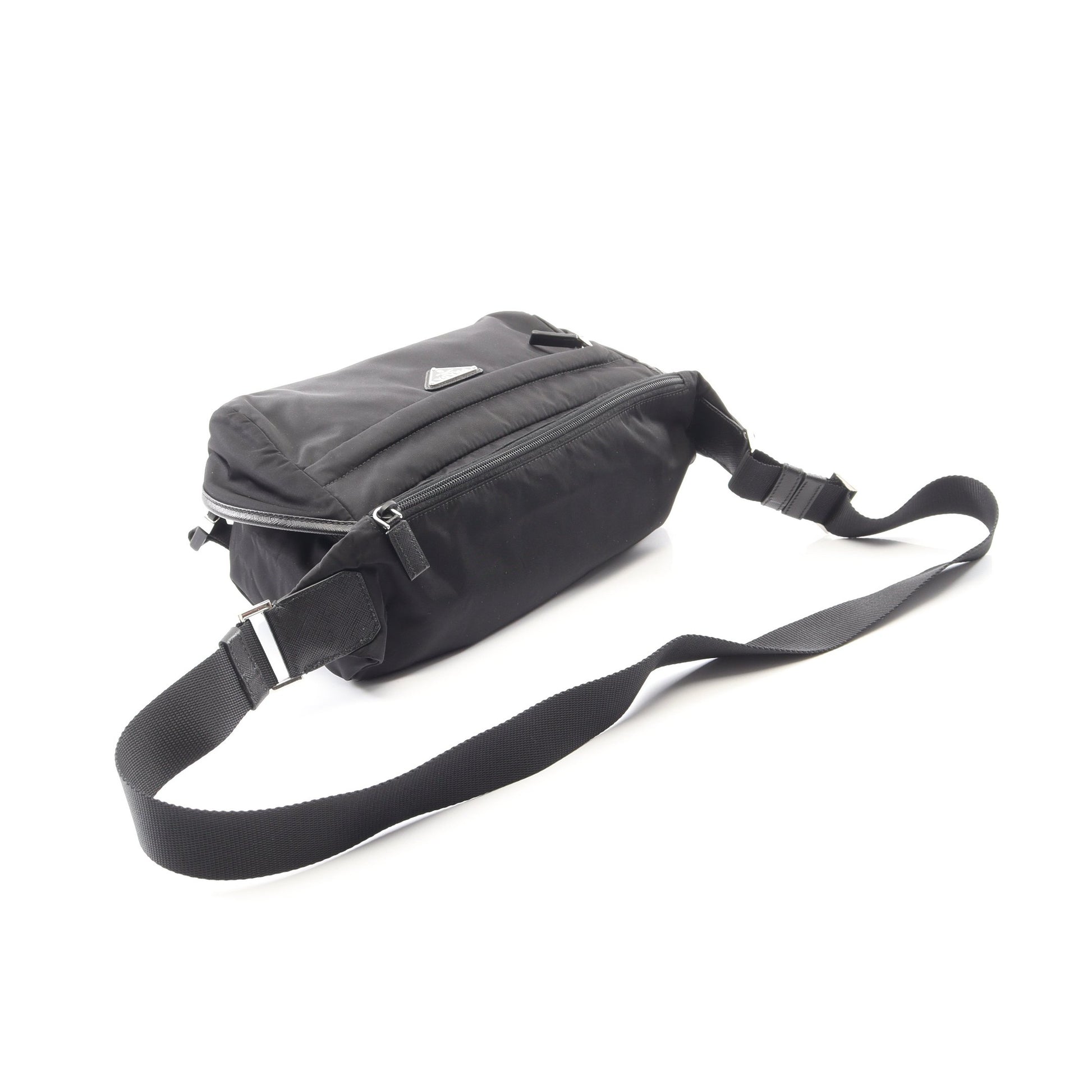 Re-Nylon ショルダーバッグ ナイロン サフィアーノレザー ブラック プラダ バッグ PRADA