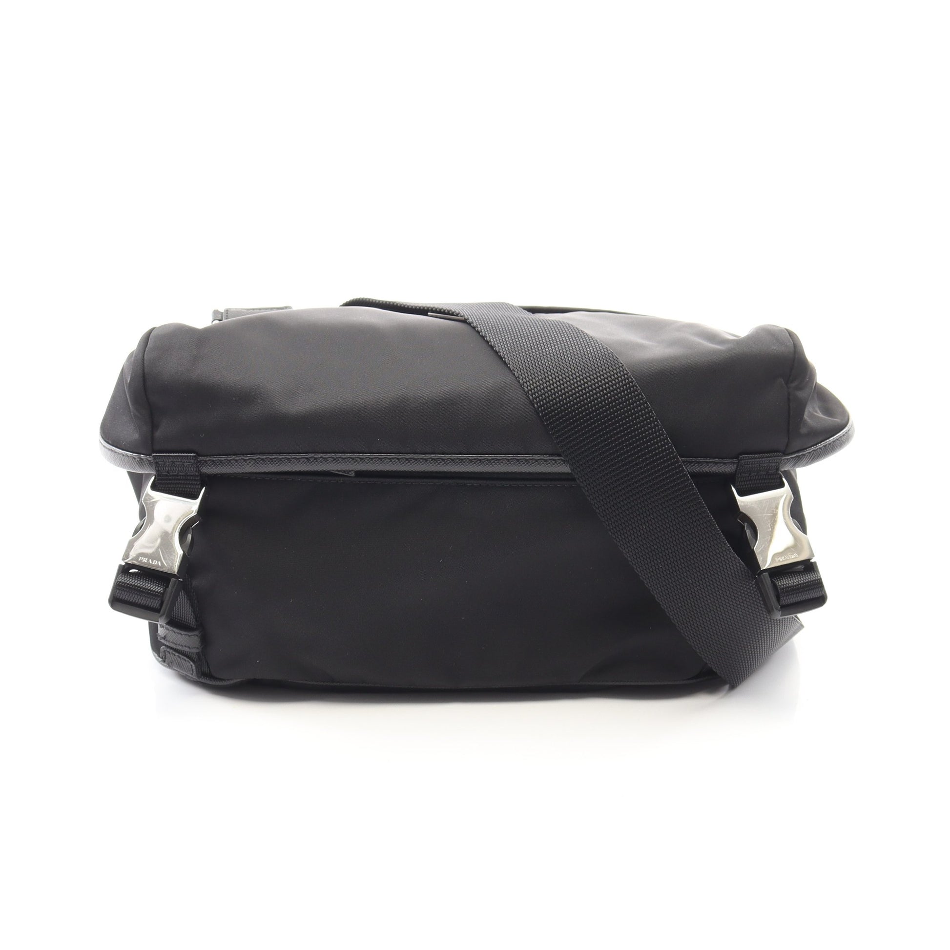 Re-Nylon ショルダーバッグ ナイロン サフィアーノレザー ブラック プラダ バッグ PRADA