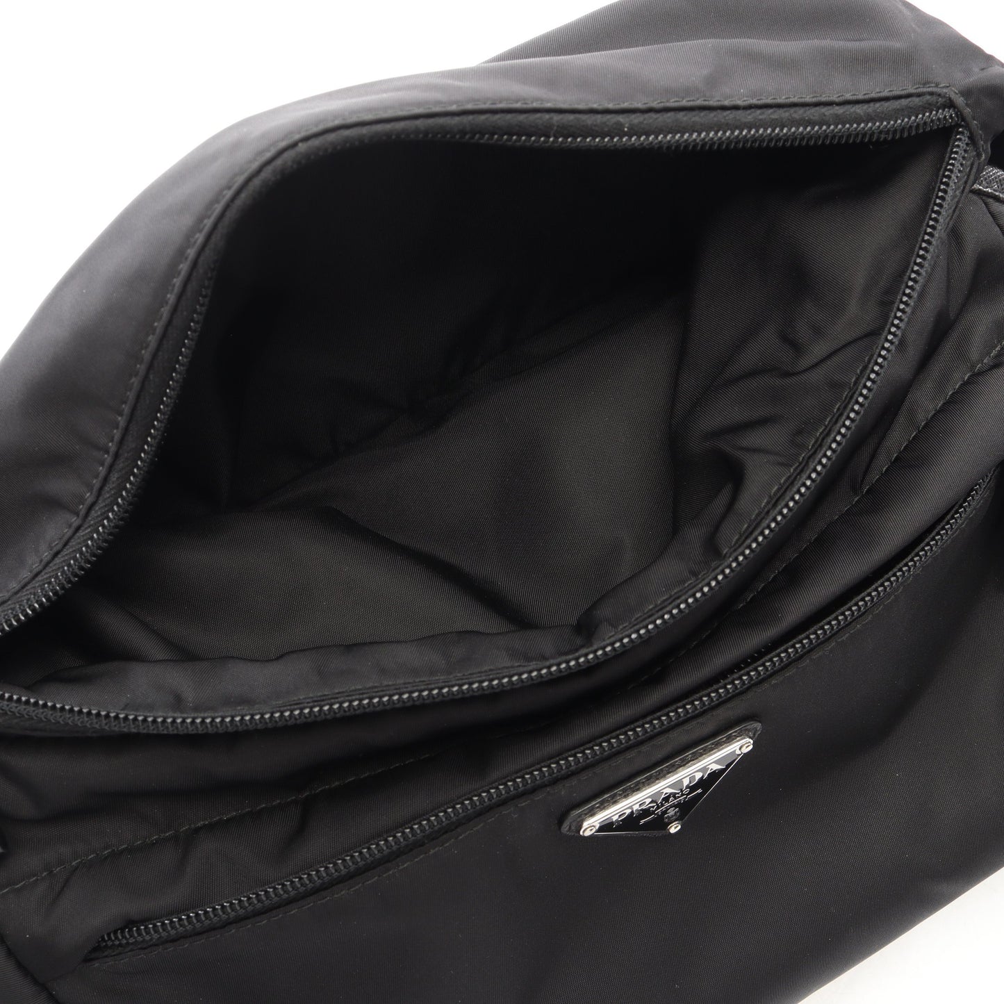 Re-Nylon ショルダーバッグ ナイロン サフィアーノレザー ブラック プラダ バッグ PRADA