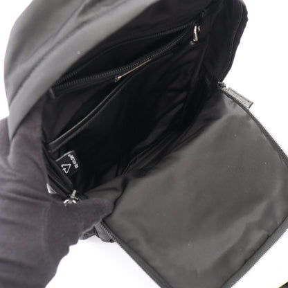 Re-Nylon ボディバッグ ナイロン サフィアーノレザー ブラック プラダ バッグ PRADA