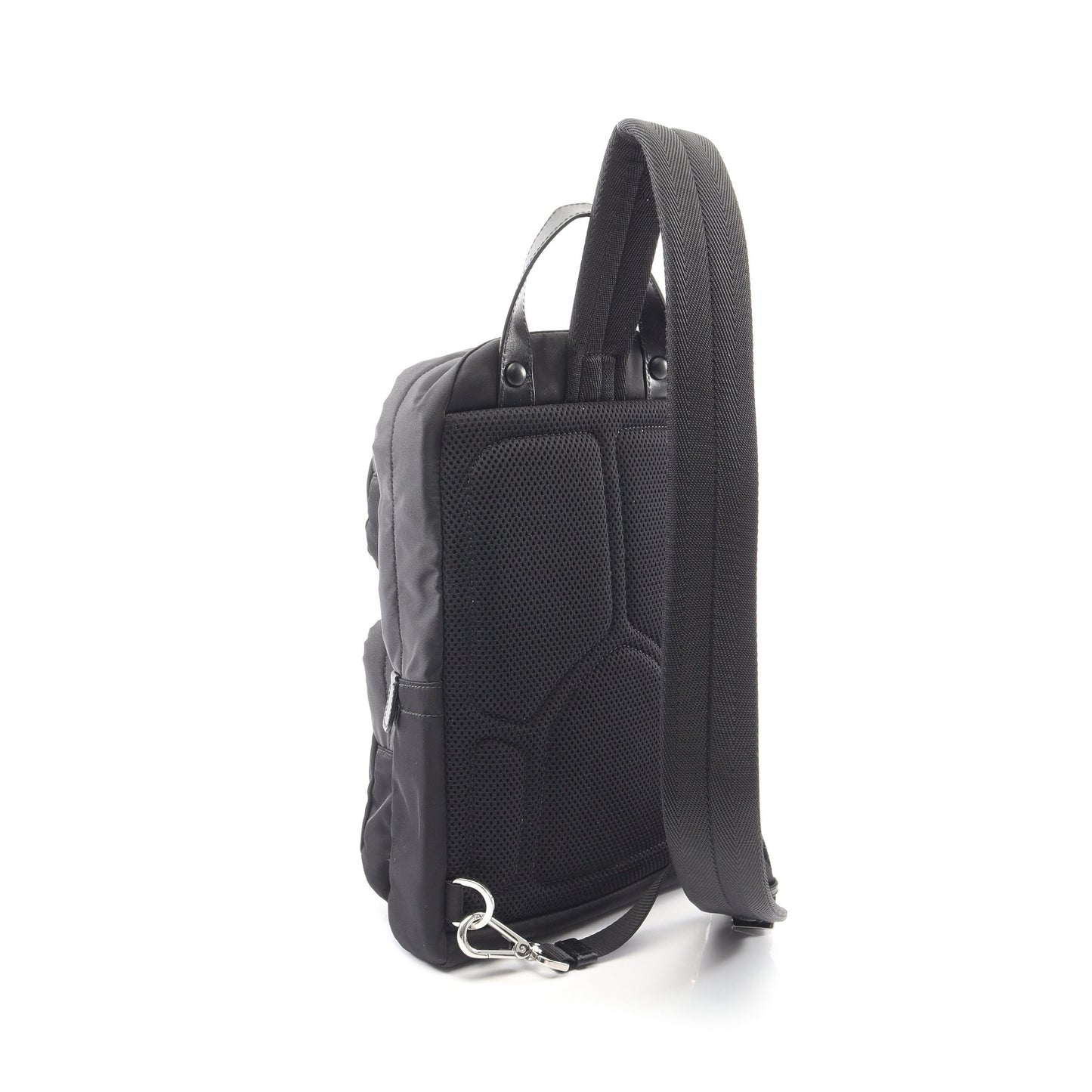 Re-Nylon ボディバッグ ナイロン サフィアーノレザー ブラック プラダ バッグ PRADA