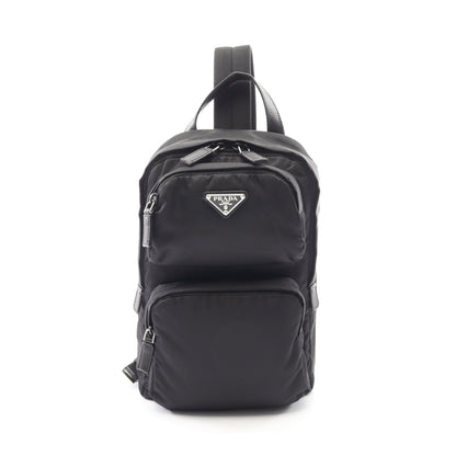 Re-Nylon ボディバッグ ナイロン サフィアーノレザー ブラック プラダ バッグ PRADA