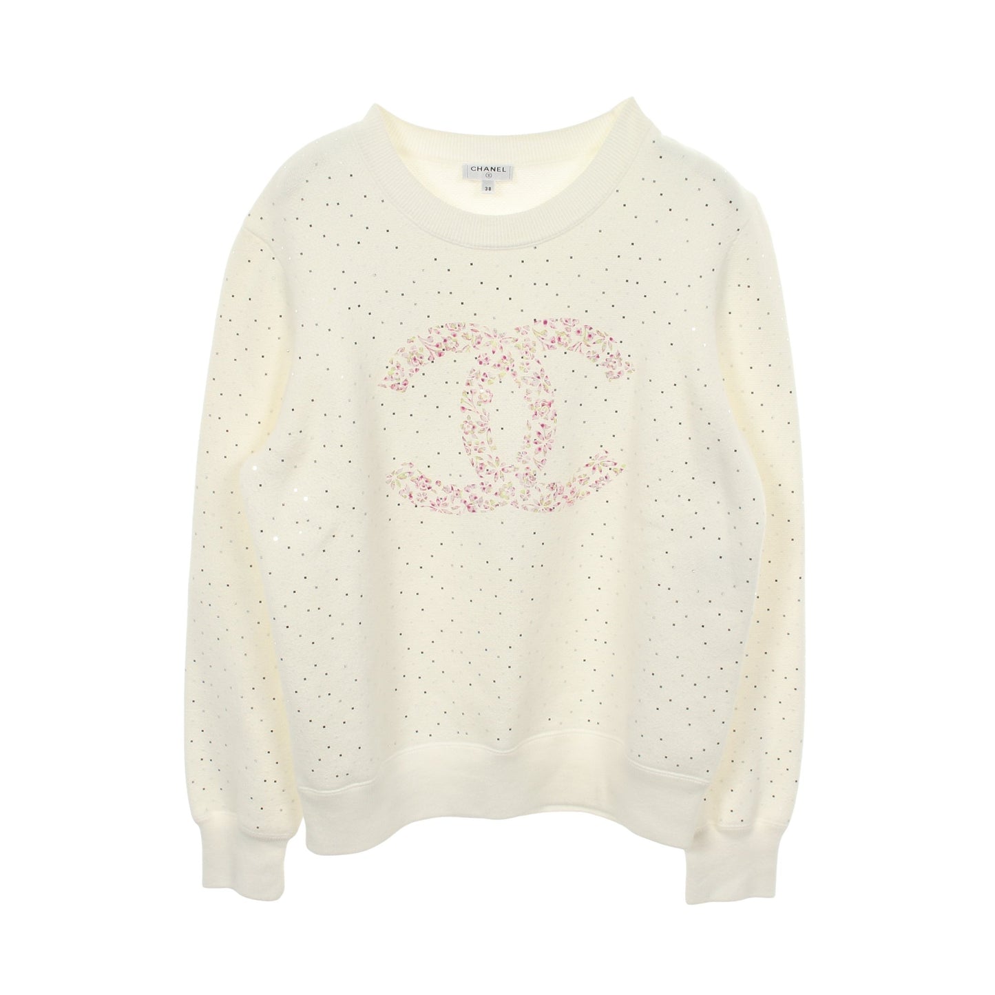 ココマーク ラメ スウェットシャツ コットン オフホワイト シャネル トップス CHANEL
