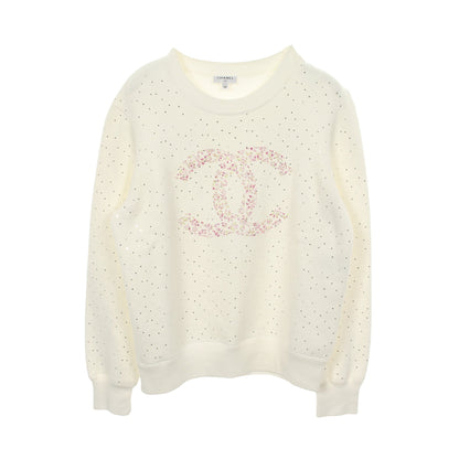 ココマーク ラメ スウェットシャツ コットン オフホワイト シャネル トップス CHANEL