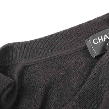 グラフィティロゴ カメリア スパンコール スウェットシャツ コットン ブラック ホワイト シャネル トップス CHANEL