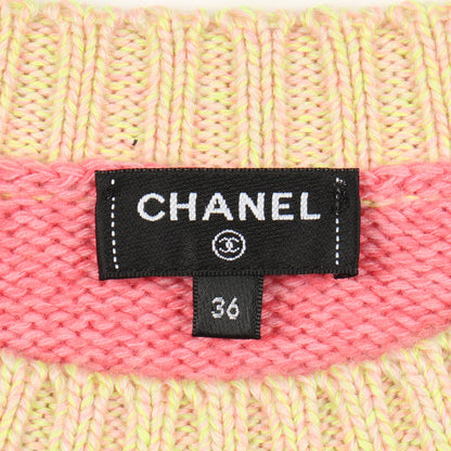 ココマーク クルーネック ニット カシミヤ ピンク イエロー シャネル トップス CHANEL