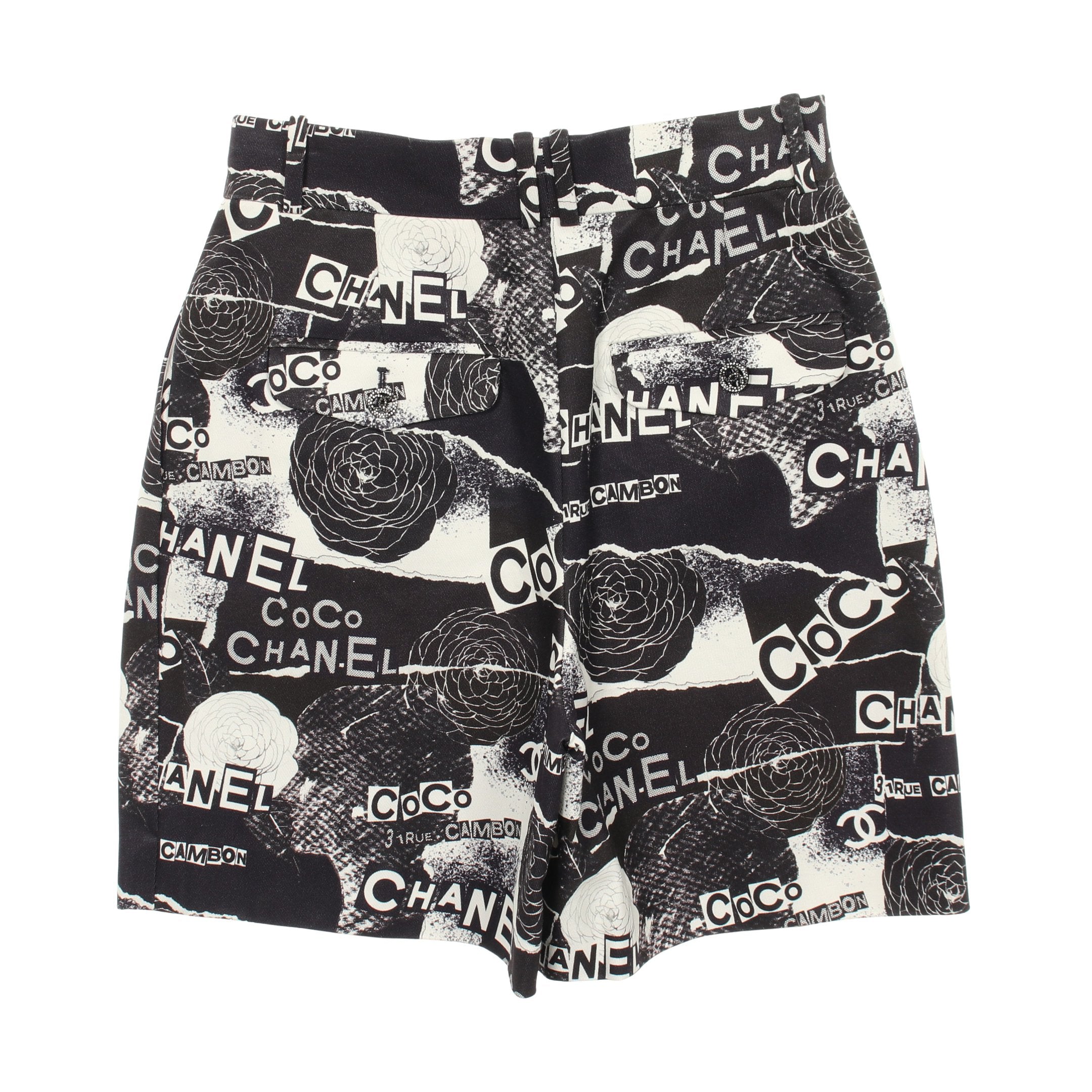 90sビンテージ シャネル プリント コットンショートパンツ 中古・古着通販】CHANEL (シャネル) 飛行機柄ショートパンツ ピンク