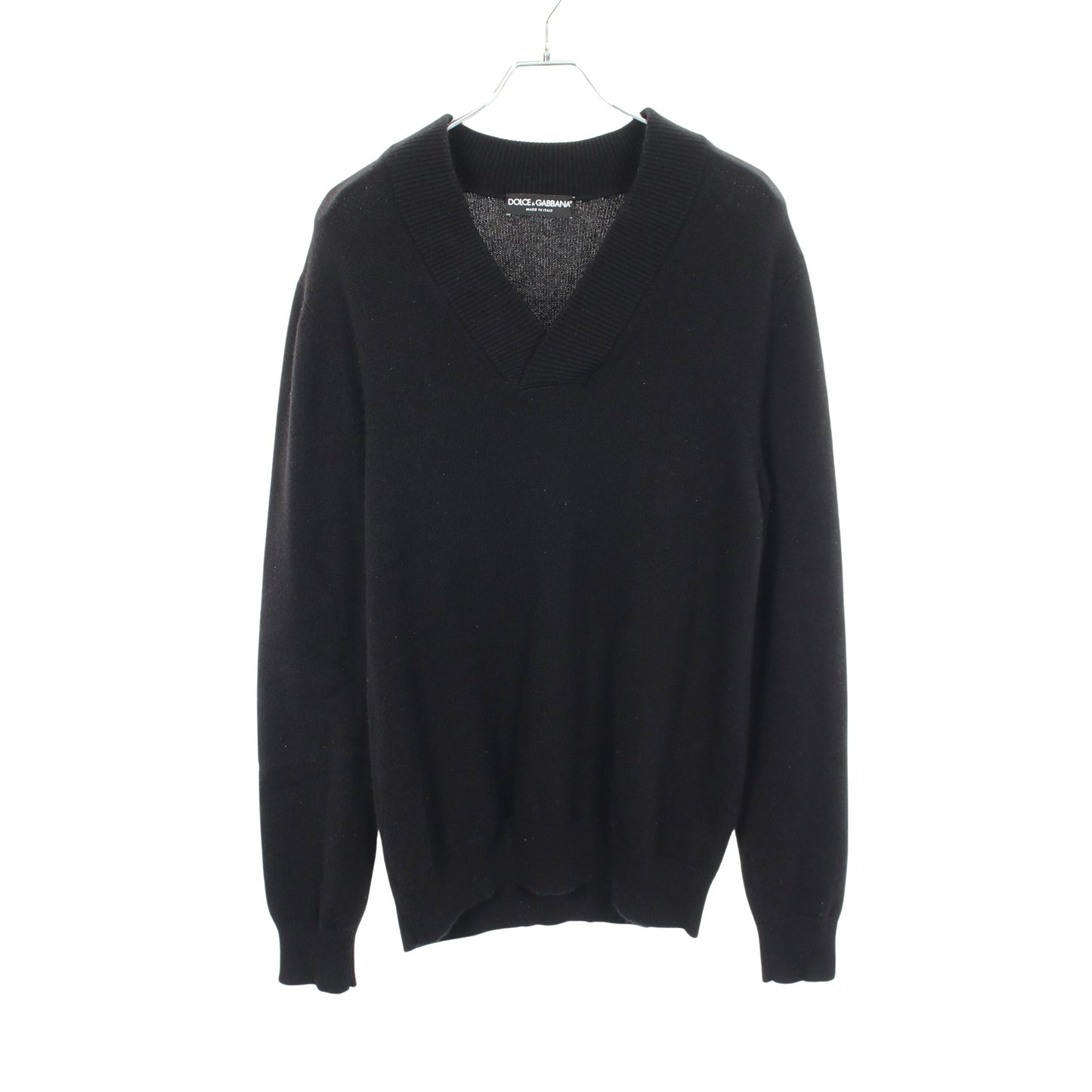 Vネック ニット カシミヤ ブラック ドルチェアンドガッバーナ トップス DOLCE&GABBANA