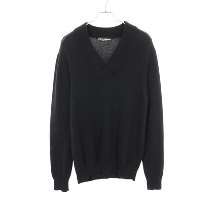 Vネック ニット カシミヤ ブラック ドルチェアンドガッバーナ トップス DOLCE&GABBANA
